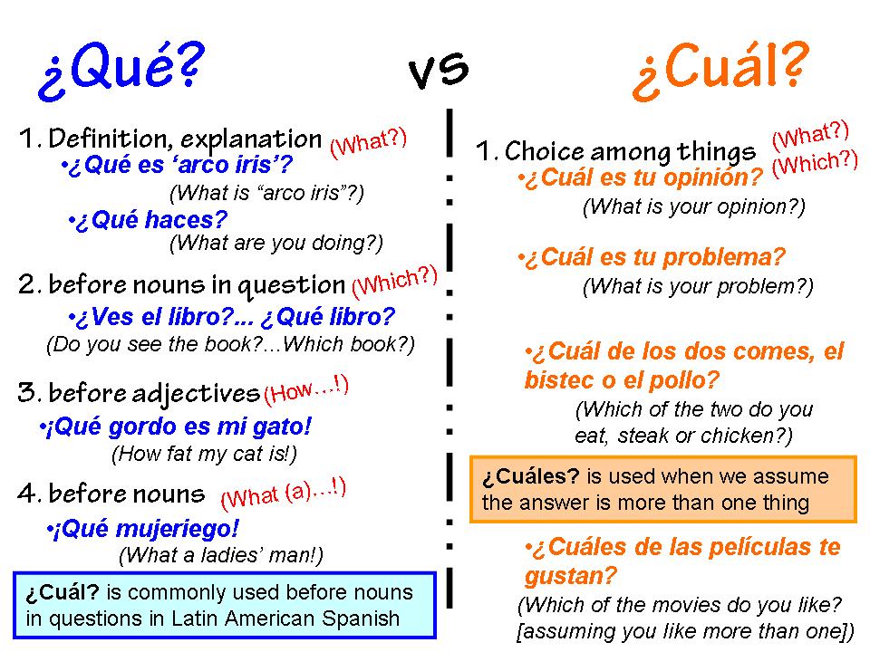 A Little Help With Qué Vs Cuál Spanishdict Answers
